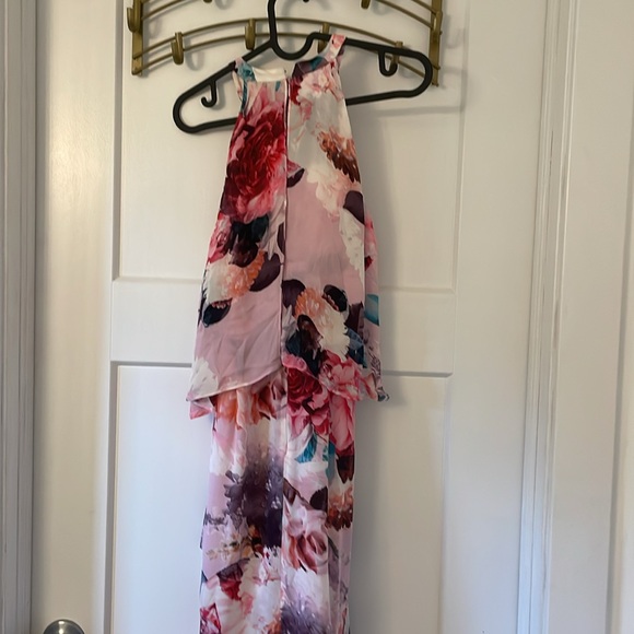 Parker black floral evening gown, size 0 - Picture 6 of 7